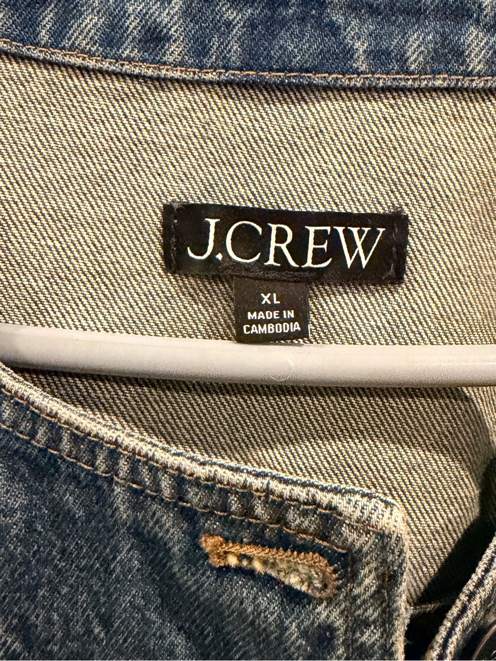 J. Crew Light Wash Collarless Denim Jacket in Faded Blue - Picture 3 of 3